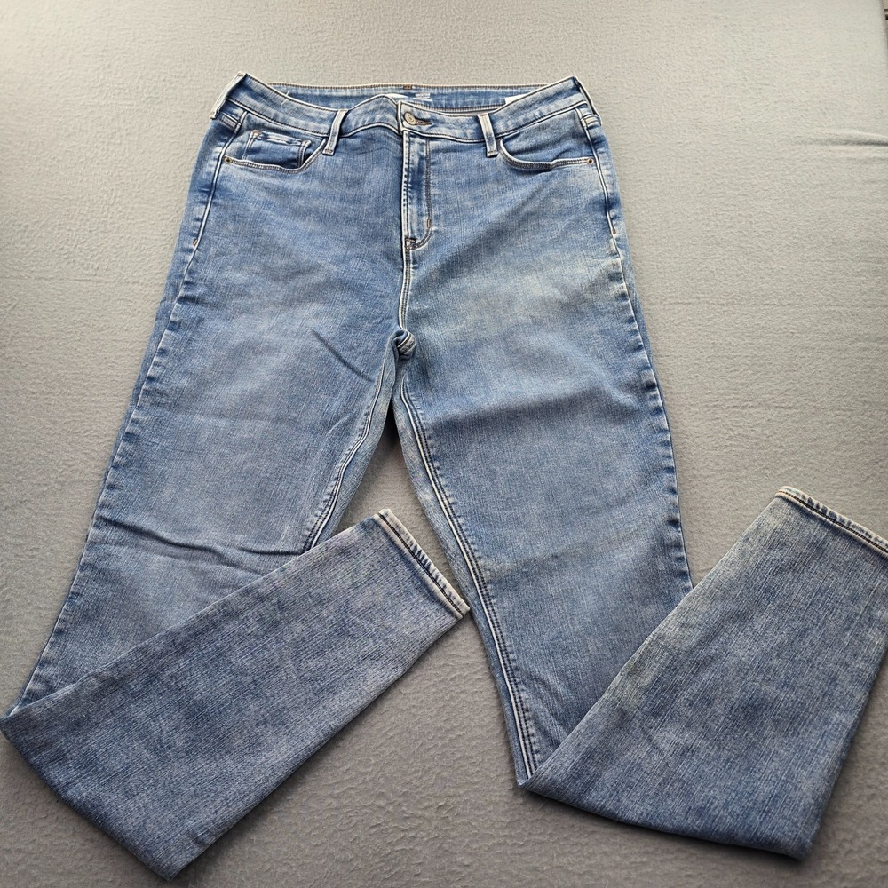 Old Navy Rockstar Super Skinny High Rise Built-In Warm Jeans Womens 14 Tall Blue